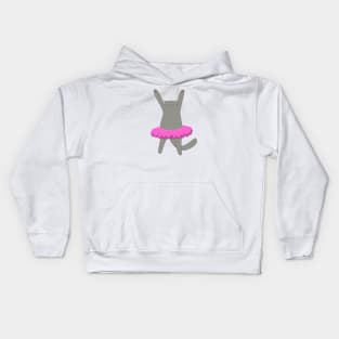 Gray cat dancing Kids Hoodie